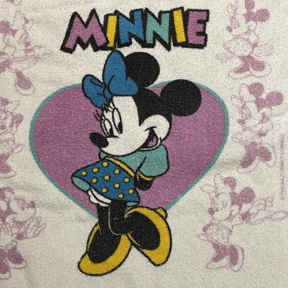 Vintage Disney Minnie Bath Towel Love Hearts 100% Cotton 39X23" Cannon USA - Picture 2 of 8